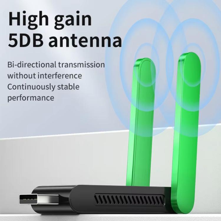 VegGieg 1400Mbps Dual Band WIFI 6 USB Wireless Adapter Driver-Free Network Card  for Desktop PC/Laptop(White) - USB Network Adapter by VegGieg | Online Shopping UK | buy2fix