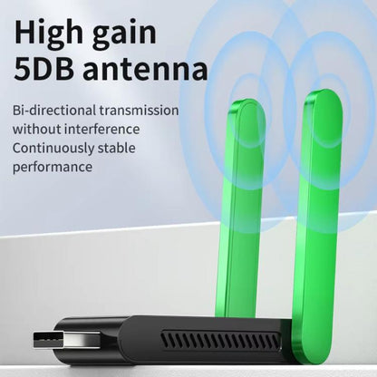 VegGieg 1400Mbps Dual Band WIFI 6 USB Wireless Adapter Driver-Free Network Card  for Desktop PC/Laptop(White) - USB Network Adapter by VegGieg | Online Shopping UK | buy2fix