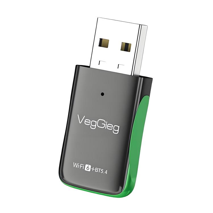 VegGieg 1100Mbps 2-in-1 WiFi 6 Bluetooth 5.4 USB Adapter Gigabit 5G Wireless Network Card for PC/Laptop(V-UB506) - USB Network Adapter by VegGieg | Online Shopping UK | buy2fix