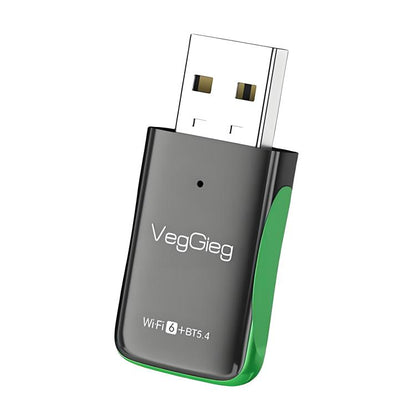 VegGieg 1100Mbps 2-in-1 WiFi 6 Bluetooth 5.4 USB Adapter Gigabit 5G Wireless Network Card for PC/Laptop(V-UB506) - USB Network Adapter by VegGieg | Online Shopping UK | buy2fix