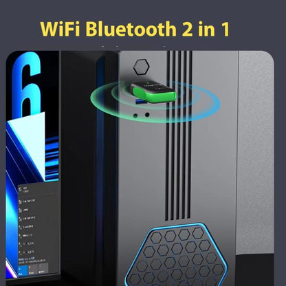 VegGieg 1100Mbps 2-in-1 WiFi 6 Bluetooth 5.4 USB Adapter Gigabit 5G Wireless Network Card for PC/Laptop(V-UB506) - USB Network Adapter by VegGieg | Online Shopping UK | buy2fix