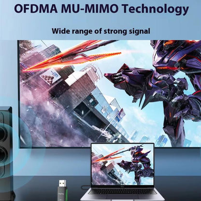 VegGieg 1100Mbps 2-in-1 WiFi 6 Bluetooth 5.4 USB Adapter Gigabit 5G Wireless Network Card for PC/Laptop(V-UB506) - USB Network Adapter by VegGieg | Online Shopping UK | buy2fix