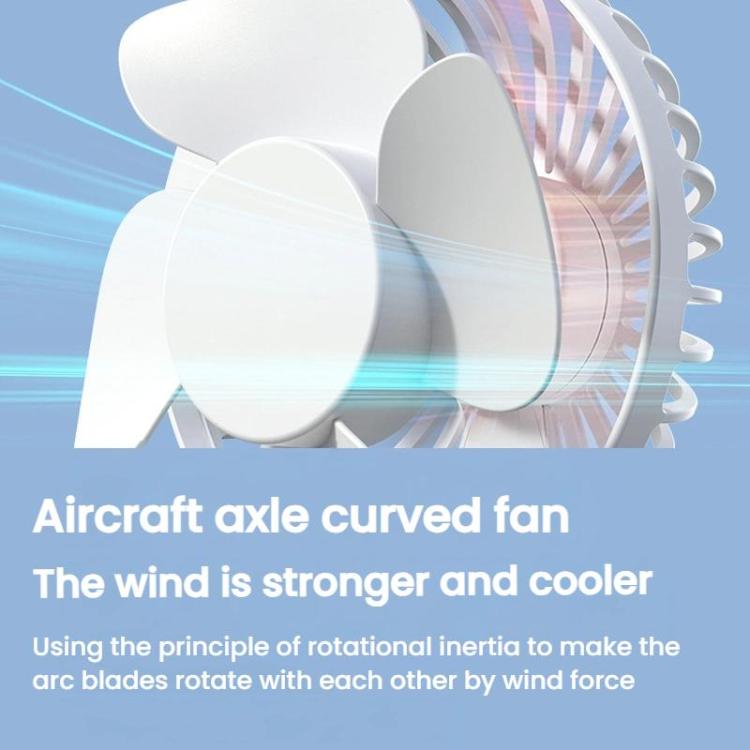 Folding Hanging Umbrella Fan USB Handheld Portable Umbrella Clip Fan Compact Desktop Fan(White) - Electric Fans by buy2fix | Online Shopping UK | buy2fix
