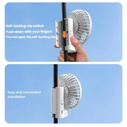 Folding Hanging Umbrella Fan USB Handheld Portable Umbrella Clip Fan Compact Desktop Fan(Pink) - Electric Fans by buy2fix | Online Shopping UK | buy2fix