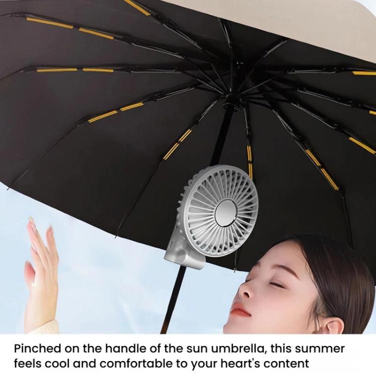 Folding Hanging Umbrella Fan USB Handheld Portable Umbrella Clip Fan Compact Desktop Fan(Black) - Electric Fans by buy2fix | Online Shopping UK | buy2fix