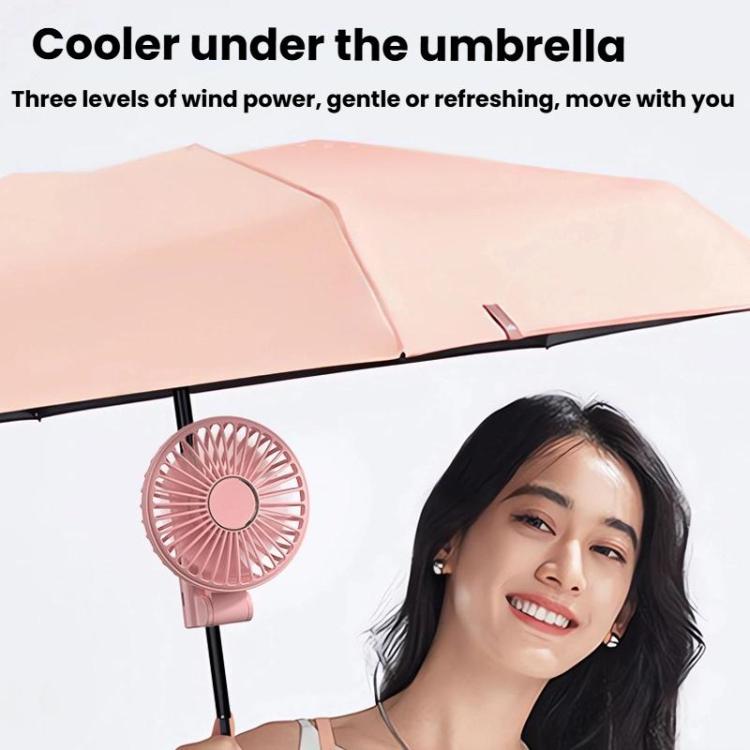 Folding Hanging Umbrella Fan USB Handheld Portable Umbrella Clip Fan Compact Desktop Fan(Pink) - Electric Fans by buy2fix | Online Shopping UK | buy2fix