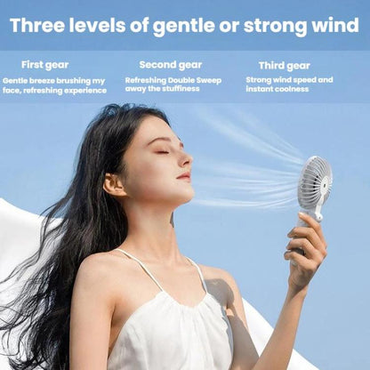 Folding Hanging Umbrella Fan USB Handheld Portable Umbrella Clip Fan Compact Desktop Fan(White) - Electric Fans by buy2fix | Online Shopping UK | buy2fix