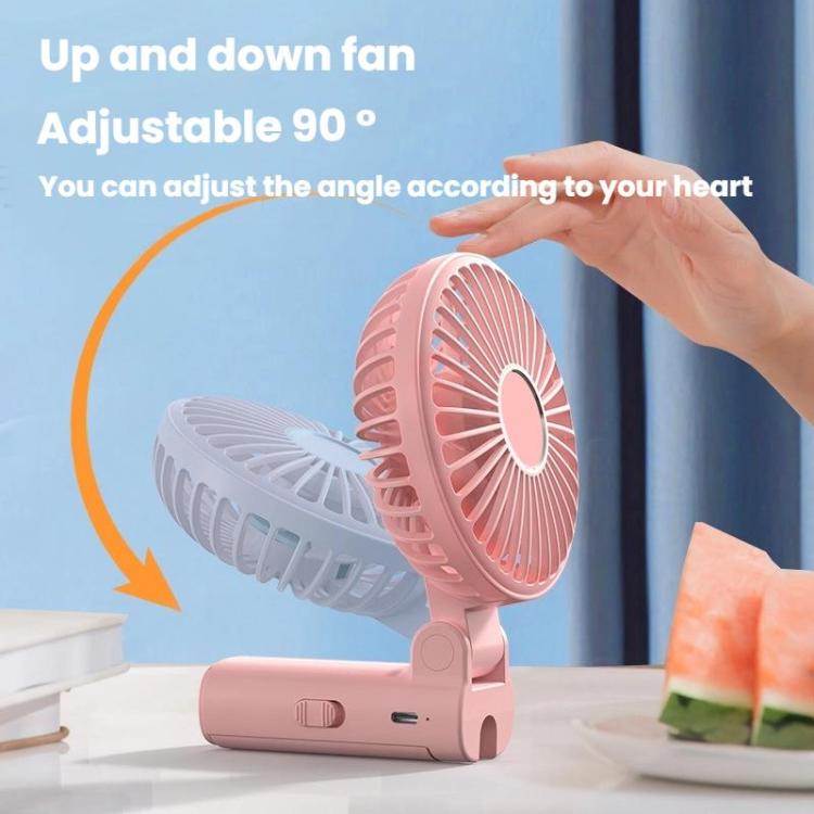 Folding Hanging Umbrella Fan USB Handheld Portable Umbrella Clip Fan Compact Desktop Fan(Pink) - Electric Fans by buy2fix | Online Shopping UK | buy2fix