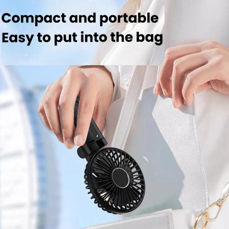 Folding Hanging Umbrella Fan USB Handheld Portable Umbrella Clip Fan Compact Desktop Fan(Black) - Electric Fans by buy2fix | Online Shopping UK | buy2fix