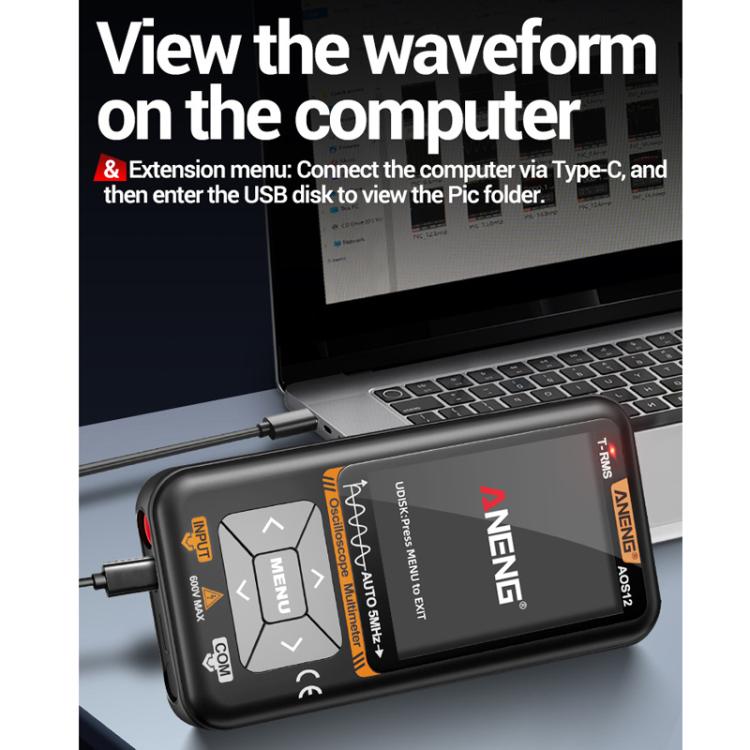 ANENG 2 In 1 Handheld Color Screen Oscilloscope Digital Multimeter(AOS12) - Digital Multimeter by ANENG | Online Shopping UK | buy2fix