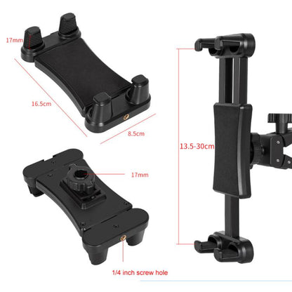 360-degree Rotation Tablet Phone Holder Adjustable Clamp Multifunctional Adapter Clip(Black) - Lazy Bracket by buy2fix | Online Shopping UK | buy2fix