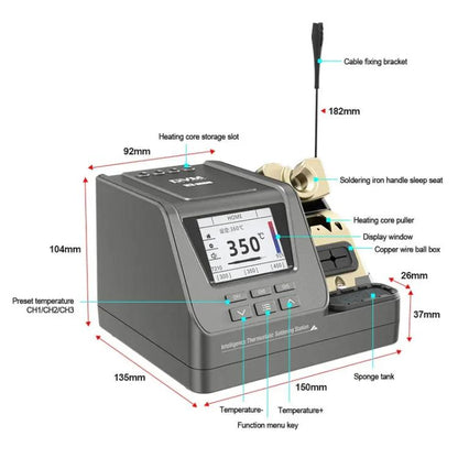 GVM H3 Smart 3 In 1 Electric Welding Station Mainboard Soldering Iron Smartphone Repair Smart Constant Temperature Soldering Iron EU Plug - Electric Soldering Iron by GVM | Online Shopping UK | buy2fix