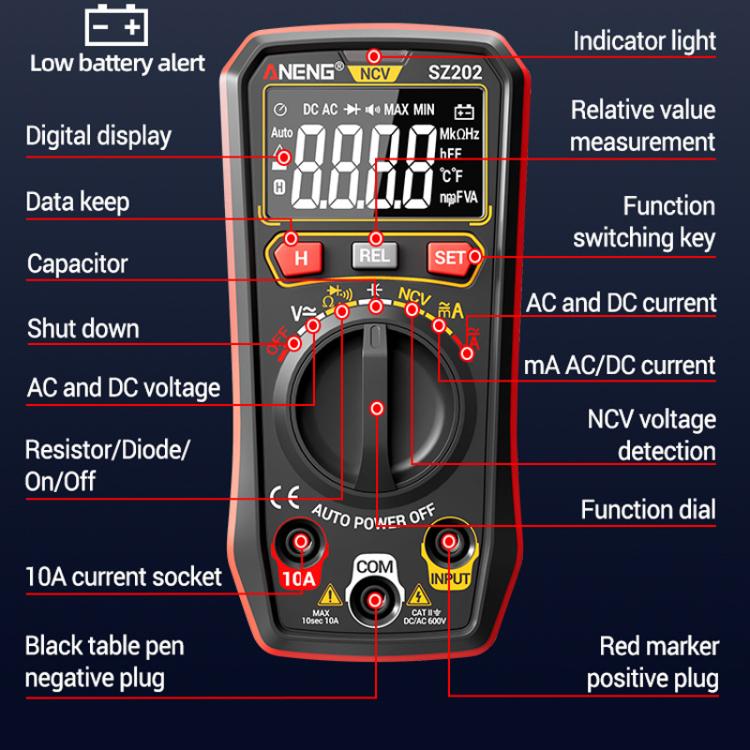 ANENG High-precision Maintenance Multi-function Digital Display Multimeter(Black) - Digital Multimeter by ANENG | Online Shopping UK | buy2fix