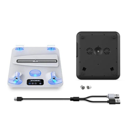 For PS5 / PS5 Slim / PS VR2 DOBE TP5-3550 Game Console Cooling Base Controller Charging Stand + Headphone Hanger - Charger & Power by DOBE | Online Shopping UK | buy2fix