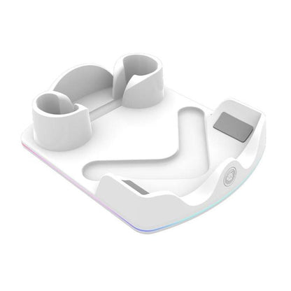 For Meta Quest 3S / 3 / 2 iplay HBV-641 Handle Storage Rack VR Headset Charging Stand With LED Light(White) - VR Accessories by iplay | Online Shopping UK | buy2fix