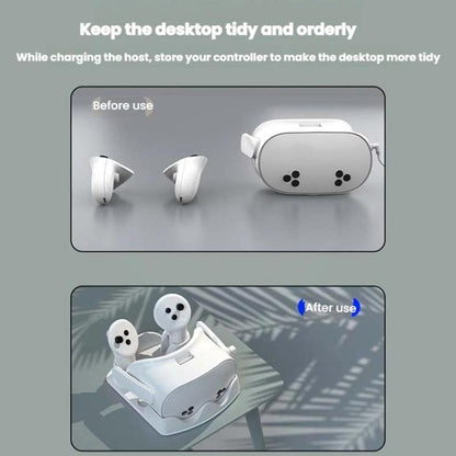 For Meta Quest 3S / 3 / 2 iplay HBV-641 Handle Storage Rack VR Headset Charging Stand With LED Light(White) - VR Accessories by iplay | Online Shopping UK | buy2fix