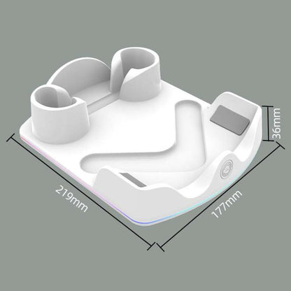 For Meta Quest 3S / 3 / 2 iplay HBV-641 Handle Storage Rack VR Headset Charging Stand With LED Light(White) - VR Accessories by iplay | Online Shopping UK | buy2fix