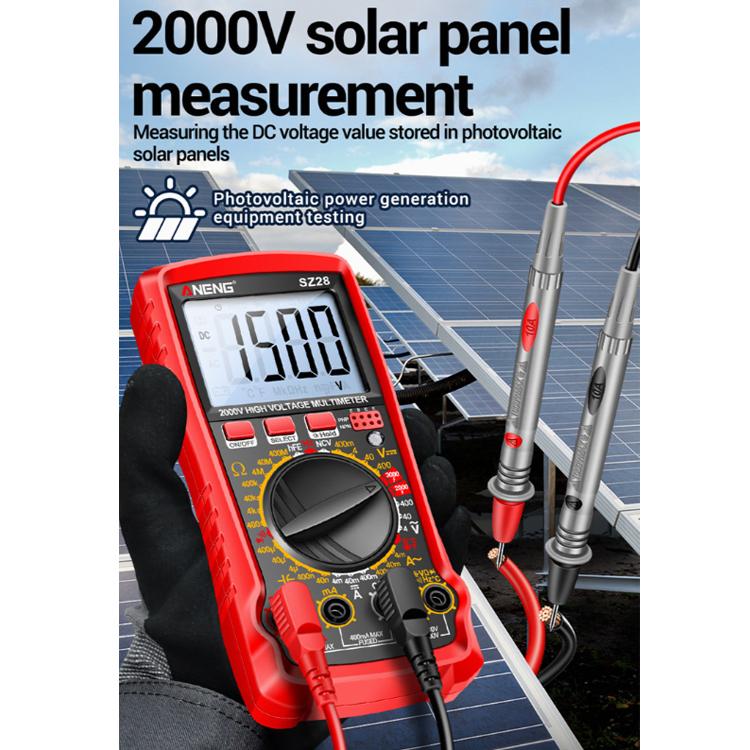 ANENG 2000V High Voltage High Precision Photovoltaic Digital Multimeter(SZ28 Red) - Digital Multimeter by ANENG | Online Shopping UK | buy2fix