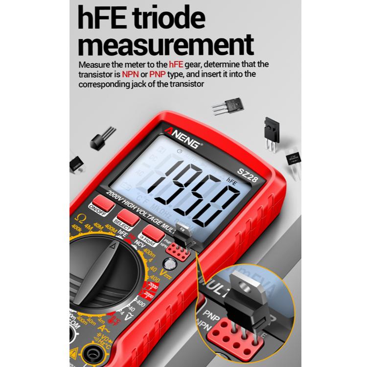 ANENG 2000V High Voltage High Precision Photovoltaic Digital Multimeter(SZ28 Red) - Digital Multimeter by ANENG | Online Shopping UK | buy2fix