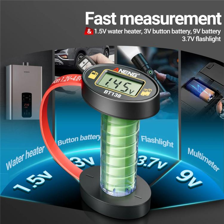 ANENG Portable Magnetic Battery Voltage Capacity Tester(BT138) - Battery & Resistance Tester by ANENG | Online Shopping UK | buy2fix
