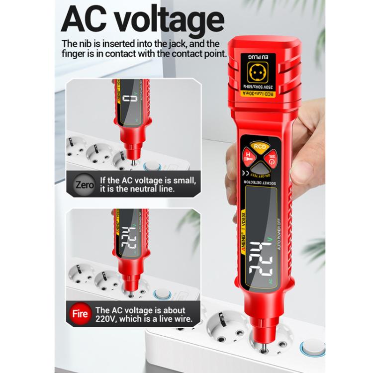 ANENG Multi-Function Power Socket Digital Phase Meter(Red US Plug) - Other Tester Tool by ANENG | Online Shopping UK | buy2fix