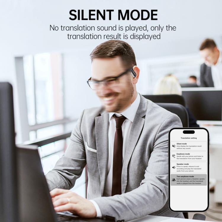 144 Languages AI Smart Translation Bluetooth Earphones With Digital Display Charging Case(Black) -  by buy2fix | Online Shopping UK | buy2fix