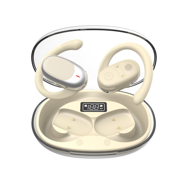 Air Conduction Bluetooth Earphones With Transparent Digital Display Case(Skin Color) - Bluetooth Earphone by buy2fix | Online Shopping UK | buy2fix