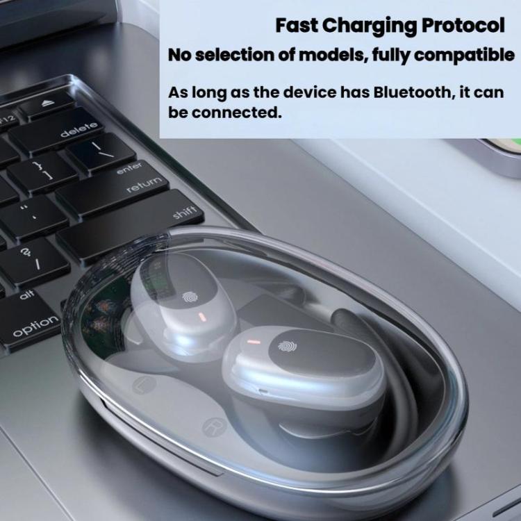 Air Conduction Bluetooth Earphones With Transparent Digital Display Case(Skin Color) - Bluetooth Earphone by buy2fix | Online Shopping UK | buy2fix