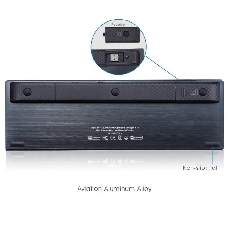 Rii K12+ Office Computer Notebook Silent 2.4GHz Wireless Mini Keyboard(Black) - Wireless Keyboard by Rii | Online Shopping UK | buy2fix