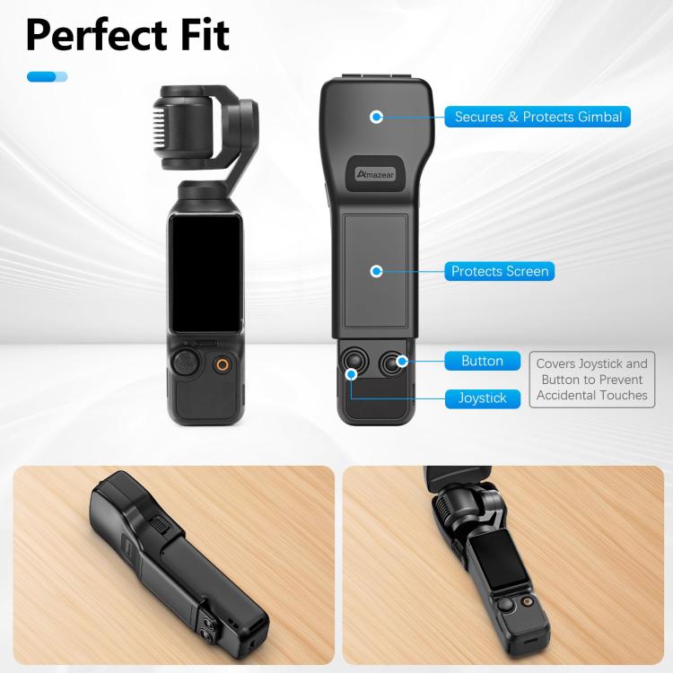 For DJI Osmo Pocket 3 Amazear Protective Case All-in-One Anti-Scratch Cover with Built-in Filter Slot(Black) - Case & Bags by Amazear | Online Shopping UK | buy2fix