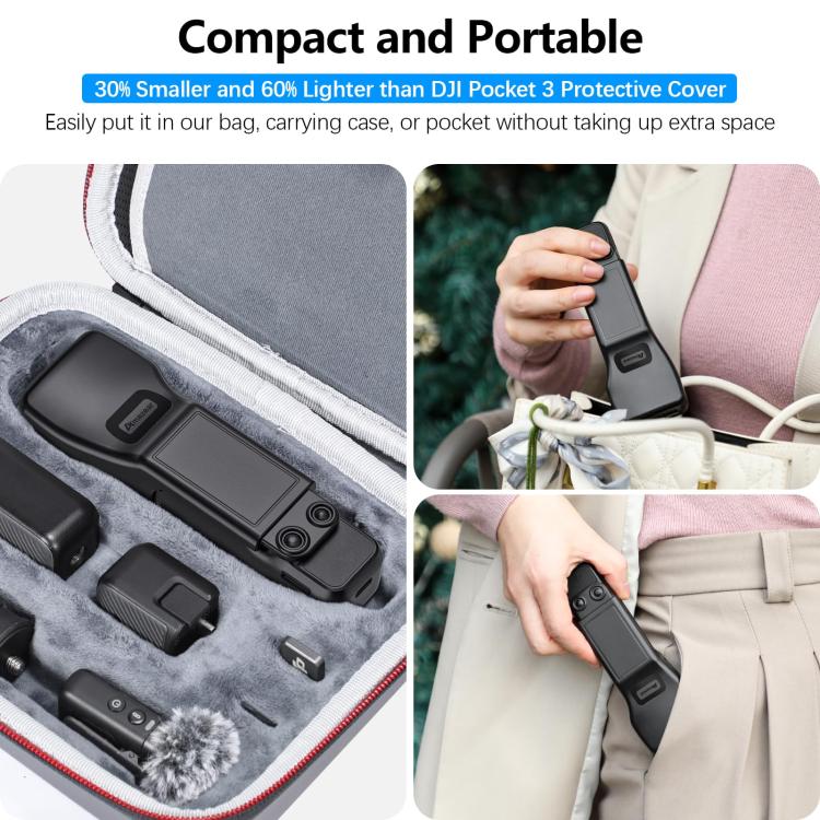 For DJI Osmo Pocket 3 Amazear Protective Case All-in-One Anti-Scratch Cover with Built-in Filter Slot(Black) - Case & Bags by Amazear | Online Shopping UK | buy2fix