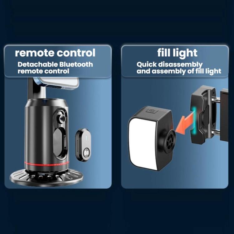 Smart AI Face Recognition Panoramic Tracking Anti-Shake Mobile Phone Gimbal(Q02 With Dual Fill Lights + Remote Control) - Handheld Gimbals by buy2fix | Online Shopping UK | buy2fix