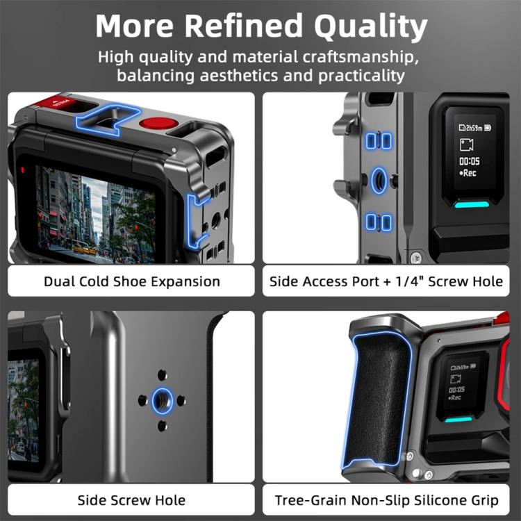 For Insta360 Ace Pro 2 / Ace Pro Flymile Xplorer Grip Kit Street Photography Handle Metal Cage Case(AC2013) - Case & Bags by Flymile | Online Shopping UK | buy2fix