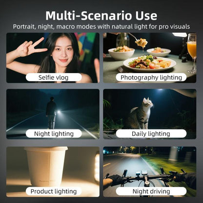 For DJI Action 5 Pro/ Action 4 Flymile 20 LEDs Magnetic Fill Light Rechargeable Video Light 3000K/4440K/8700K Adjustable(Black) - Other by Flymile | Online Shopping UK | buy2fix