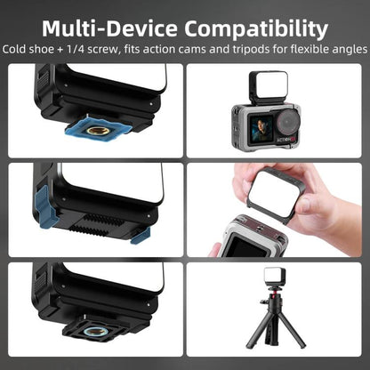 For DJI Action 5 Pro/ Action 4 Flymile 20 LEDs Magnetic Fill Light Rechargeable Video Light 3000K/4440K/8700K Adjustable(Black) - Other by Flymile | Online Shopping UK | buy2fix