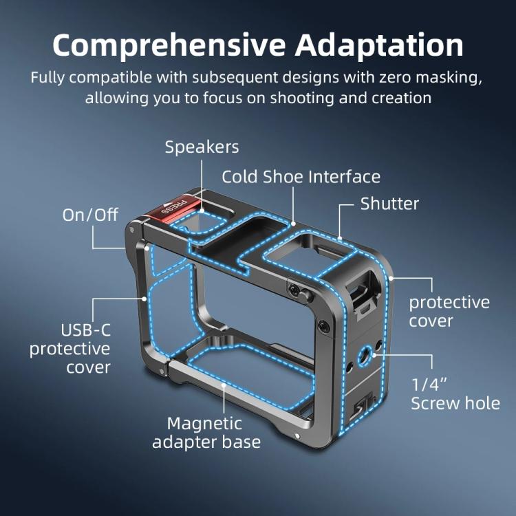For DJI Action 5 Pro/Action 4/Action 3 Flymile Aluminum Alloy Camera Cage Protective Metal Frame(Metal Color) - Protection Frame by Flymile | Online Shopping UK | buy2fix