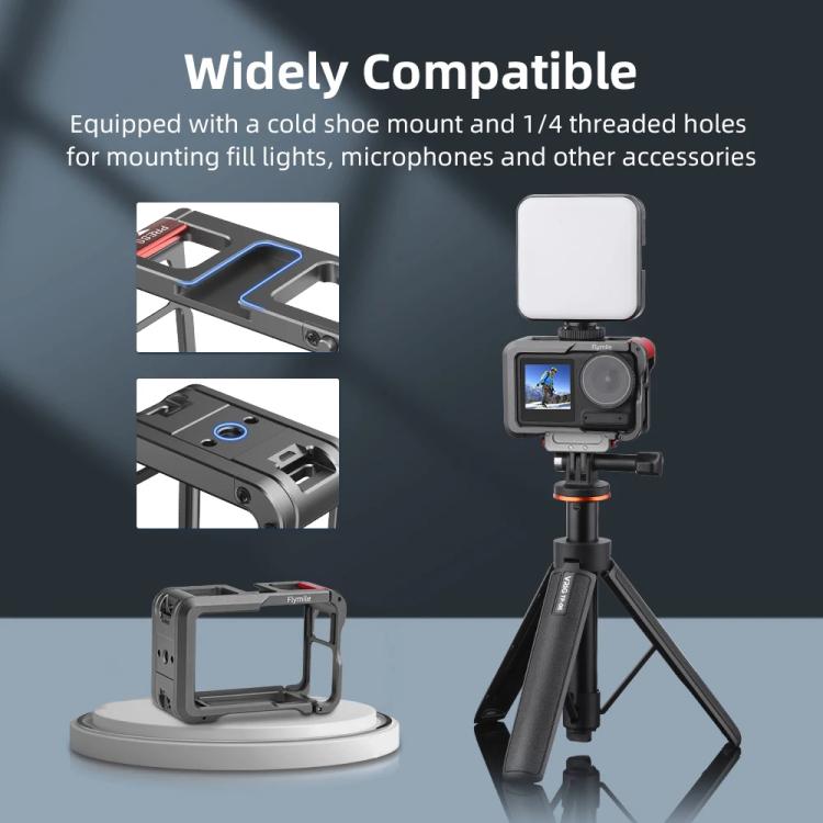 For DJI Action 5 Pro/Action 4/Action 3 Flymile Aluminum Alloy Camera Cage Protective Metal Frame(Metal Color) - Protection Frame by Flymile | Online Shopping UK | buy2fix