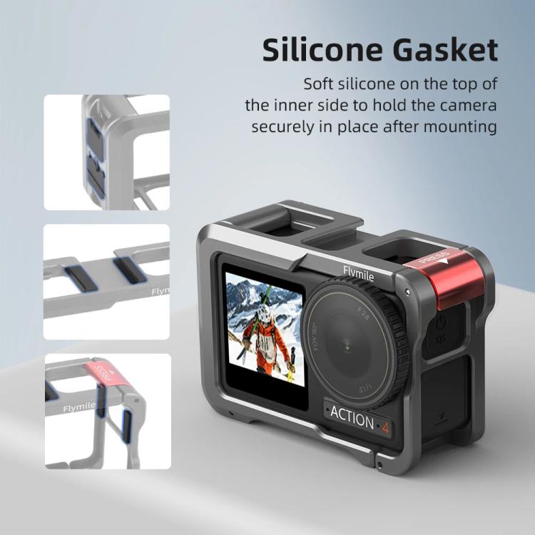 For DJI Action 5 Pro/Action 4/Action 3 Flymile Aluminum Alloy Camera Cage Protective Metal Frame(Metal Color) - Protection Frame by Flymile | Online Shopping UK | buy2fix