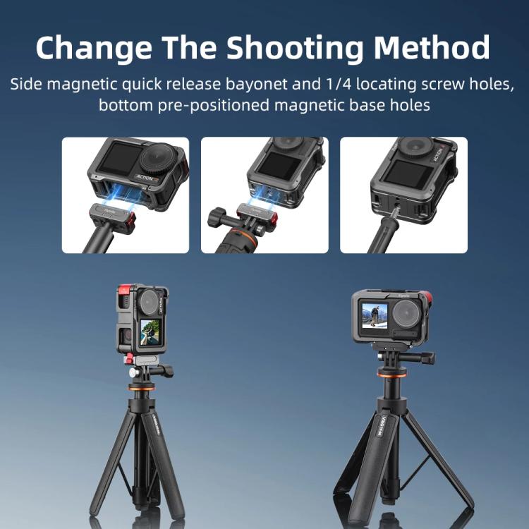 For DJI Action 5 Pro/Action 4/Action 3 Flymile Aluminum Alloy Camera Cage Protective Metal Frame(Metal Color) - Protection Frame by Flymile | Online Shopping UK | buy2fix