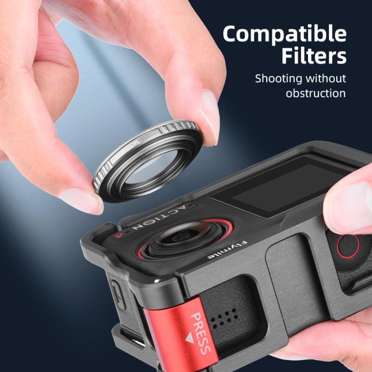 For DJI Action 5 Pro/Action 4/Action 3 Flymile Aluminum Alloy Camera Cage Protective Metal Frame(Metal Color) - Protection Frame by Flymile | Online Shopping UK | buy2fix