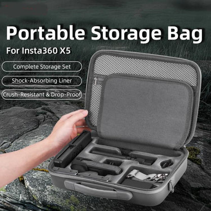 For Insta360 X5 Flymile All-in-One Storage Shoulder Bag Durable PU + Lycra Material Carrying Case(Gray) - Case & Bags by Flymile | Online Shopping UK | buy2fix