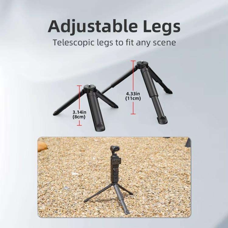 Flymile Extendable Mini Tripod With 1/4-Inch Screw For Action Cameras Phone Clip Set - Mount & Holder by Flymile | Online Shopping UK | buy2fix