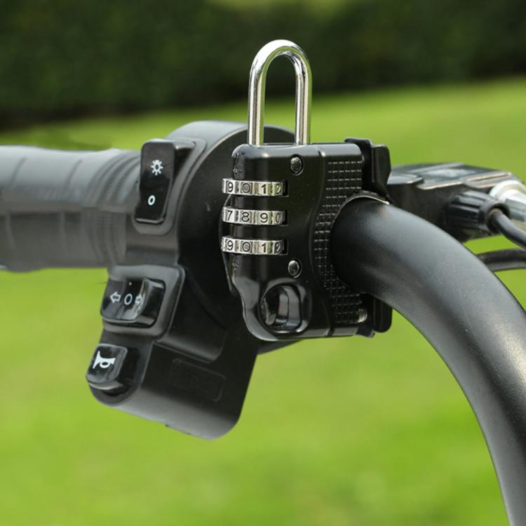 Motorcycle Bicycle Multifunctional Safety Anti-theft Helmet Hook Lock(Three-digit Password) - Theft Protection by buy2fix | Online Shopping UK | buy2fix