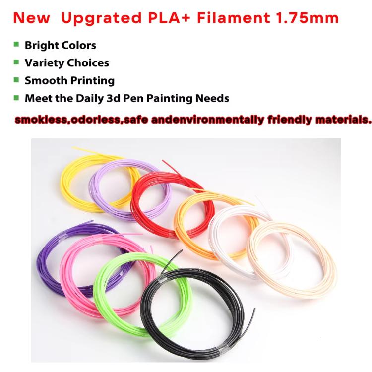 50m 10 Colors x 5m PLA 3D Printer Filament 1.75mm Multicolor Filament Bundle for 3D Pen & Crafting - Consumables by buy2fix | Online Shopping UK | buy2fix