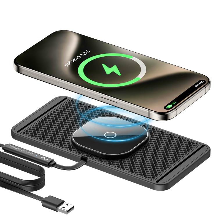 Car Magnetic Avoid Camera Wireless Charging Anti-slip Pad(USB Interface 1m) - Wireless Charging Pads by buy2fix | Online Shopping UK | buy2fix