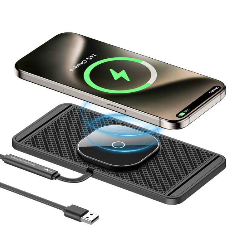 Car Magnetic Avoid Camera Wireless Charging Anti-slip Pad(USB Interface 0.3m) - Wireless Charging Pads by buy2fix | Online Shopping UK | buy2fix