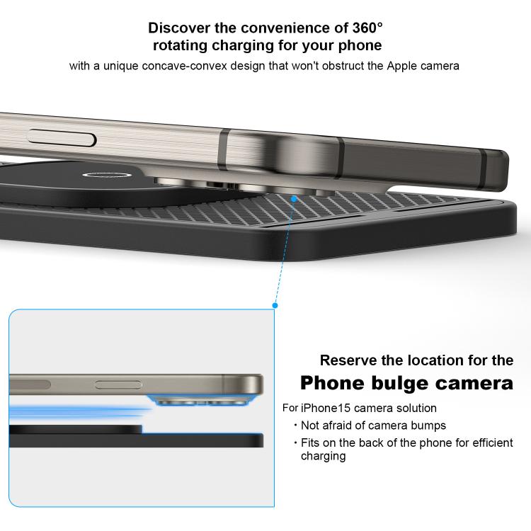 Car Magnetic Avoid Camera Wireless Charging Anti-slip Pad(USB Interface 0.3m) - Wireless Charging Pads by buy2fix | Online Shopping UK | buy2fix