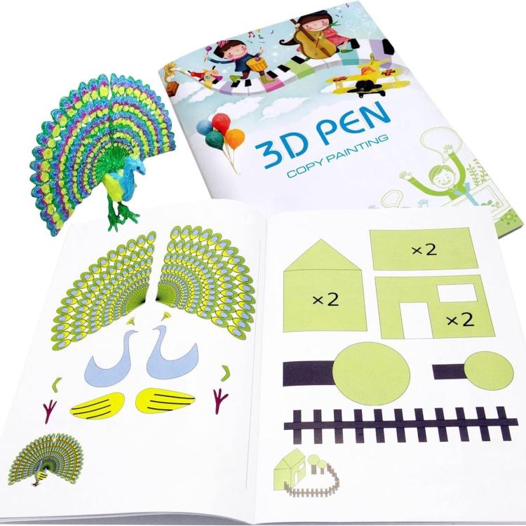 40 Pictures Thickened Large 3D Printing Pen High Low Temperature Compatible Drawing Book With Tracing Board - Parts by buy2fix | Online Shopping UK | buy2fix