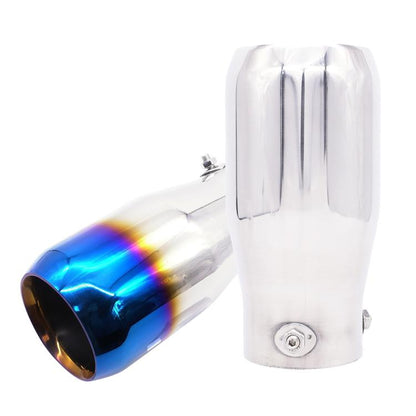 76MM Automotive Stainless Steel Double-layer Muffler Exhaust Pipe(Silver) - Exhaust Pipes by buy2fix | Online Shopping UK | buy2fix