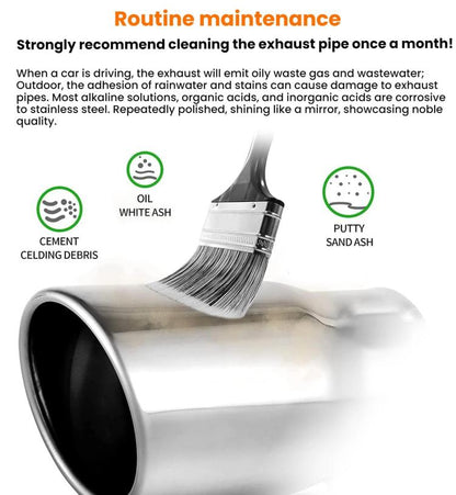 76MM Automotive Stainless Steel Double-layer Muffler Exhaust Pipe(Silver) - Exhaust Pipes by buy2fix | Online Shopping UK | buy2fix
